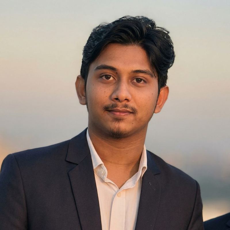 Portrait of Shahparan Rimon in a suit